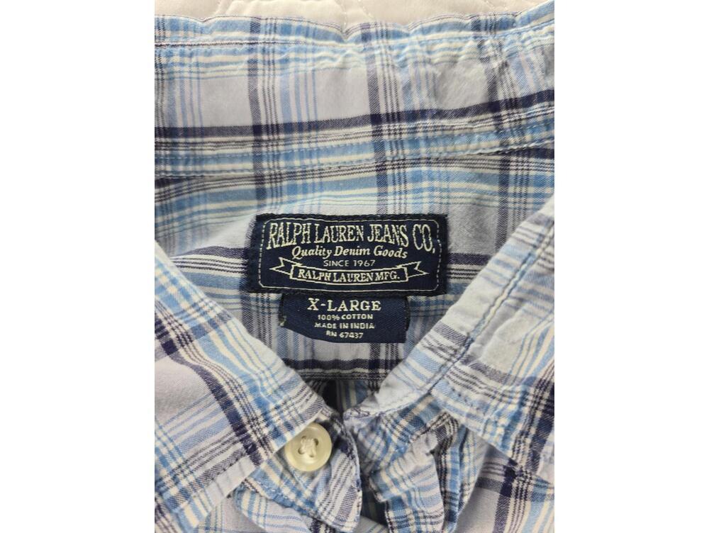 Ralph Lauren Jeans Co Blue Plaid Short Sleeve Button Up Shirt Men’s Size XL - Picture 3 of 6